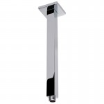 Square Chrome Vertical Shower Arm 450mm